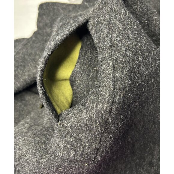Beyond Threads Alpaca Coat Womens L Gray Green Reversible Wool Artsy Lagenlook - Picture 11 of 16